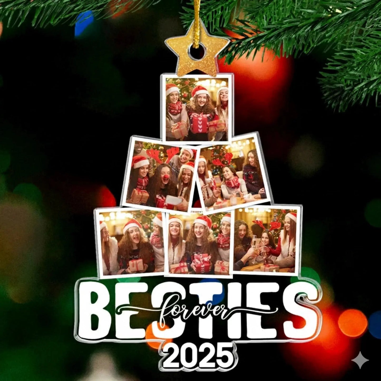 Custom Photo From Our Tree To Yours - Personalized Acrylic Ornament - Unique Christmas Gift for Best Friends, BFF, Sisters  Ezcustomize