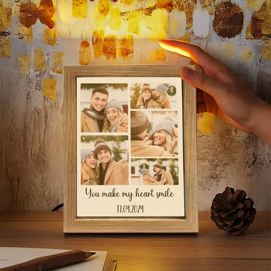Custom Photo Light Painting Mirror - All Customizable Template| Personalized Gift for Valentines, Couples, Family, Anniversary  Ezcustomize