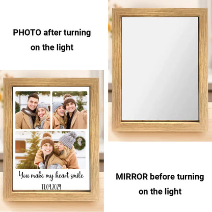 Custom Photo Light Painting Mirror - All Customizable Template| Personalized Gift for Valentines, Couples, Family, Anniversary  Ezcustomize