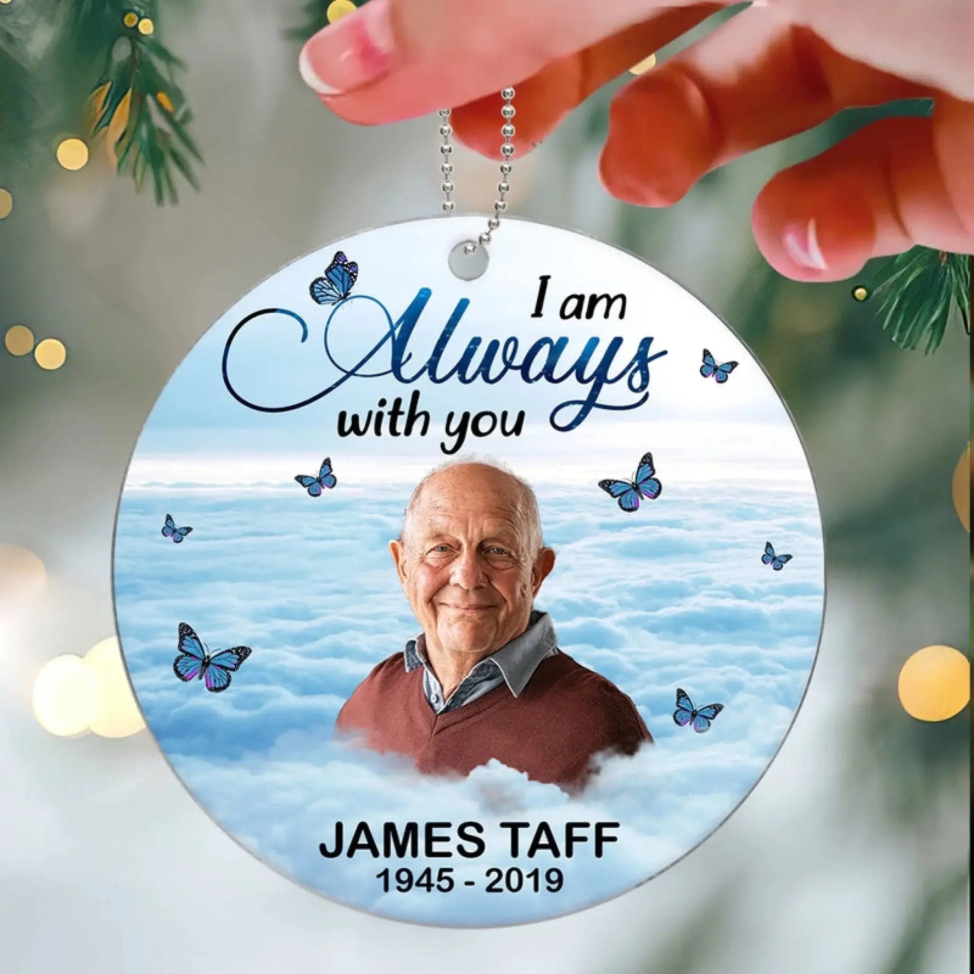 Custom Photo Memorial Ornament – I Am Always With You Personalized Remembrance Keepsake Gift for Loss of Loved One  Ezcustomize
