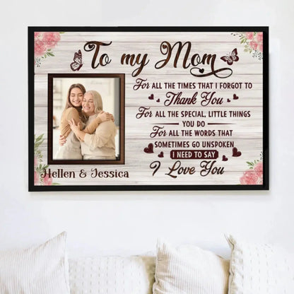 Custom Photo Mother & Daughter Art – Personalized Poster/Canvas – Creative Mother’s Day Gift for Mom or Daughter  Ezcustomize