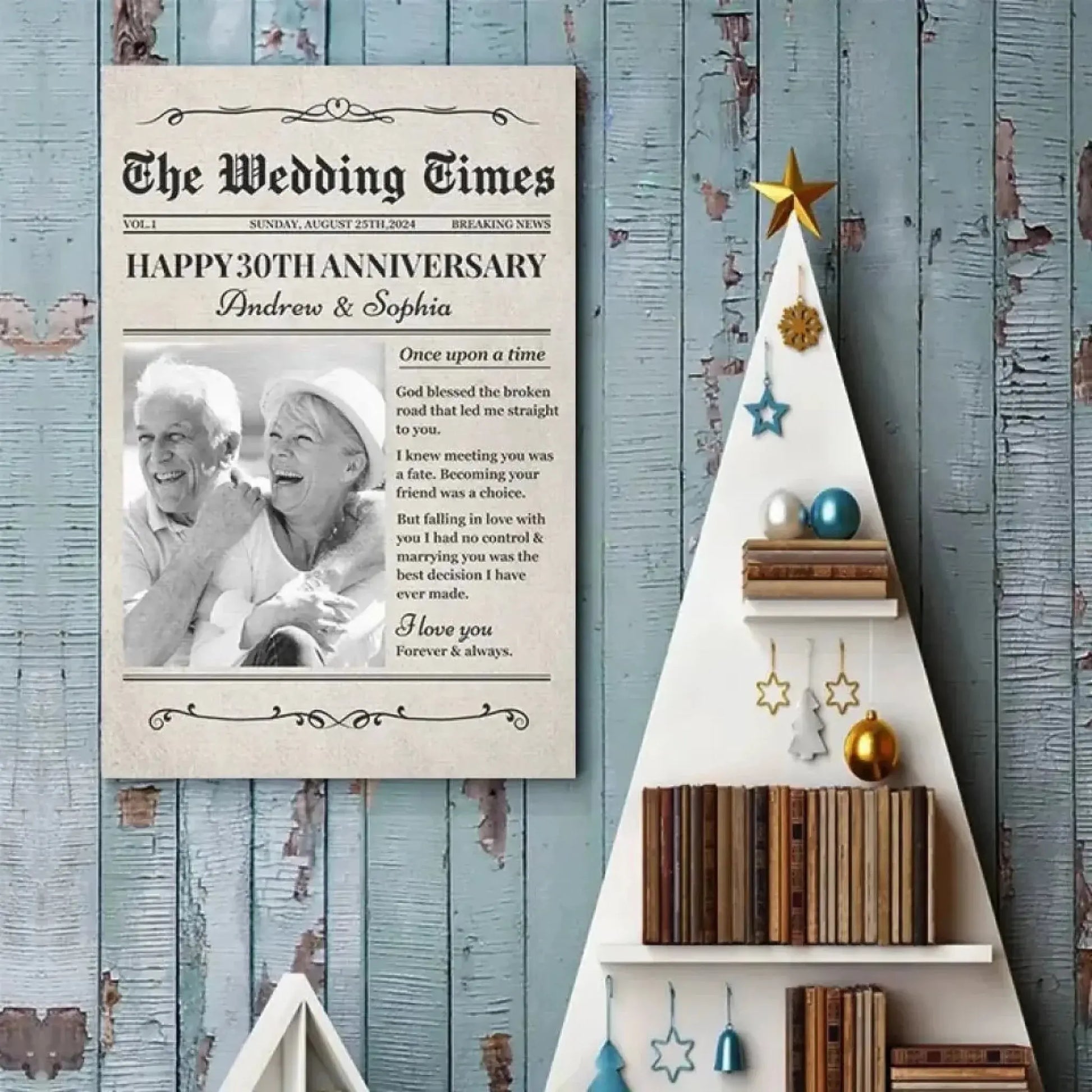 Custom Photo Newspaper "The Wedding Times" – Personalized Vertical Poster/Canvas – Save The Date, Wedding & Anniversary Gift for Couples  Ezcustomize