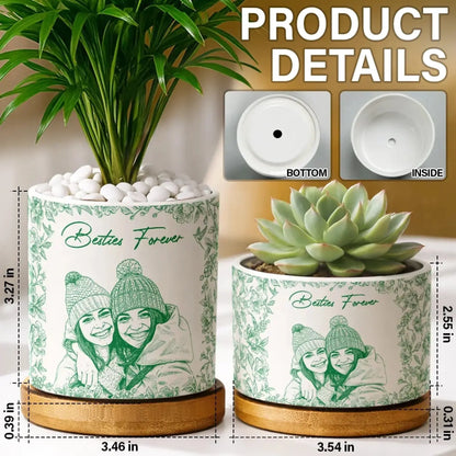 CustomPhotoPencilSketchATrueFriendshipIsAJourneyWithoutAnEnd-PersonalizedCeramicPlantPot-TS1042-CLA2509-Mk4