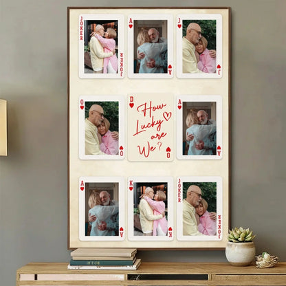Custom Photo Playing Card Couple Lucky In Love – Personalized Couple Poster Wall Art Print – Romantic Anniversary & Valentine’s Day Gift for Couples  Ezcustomize
