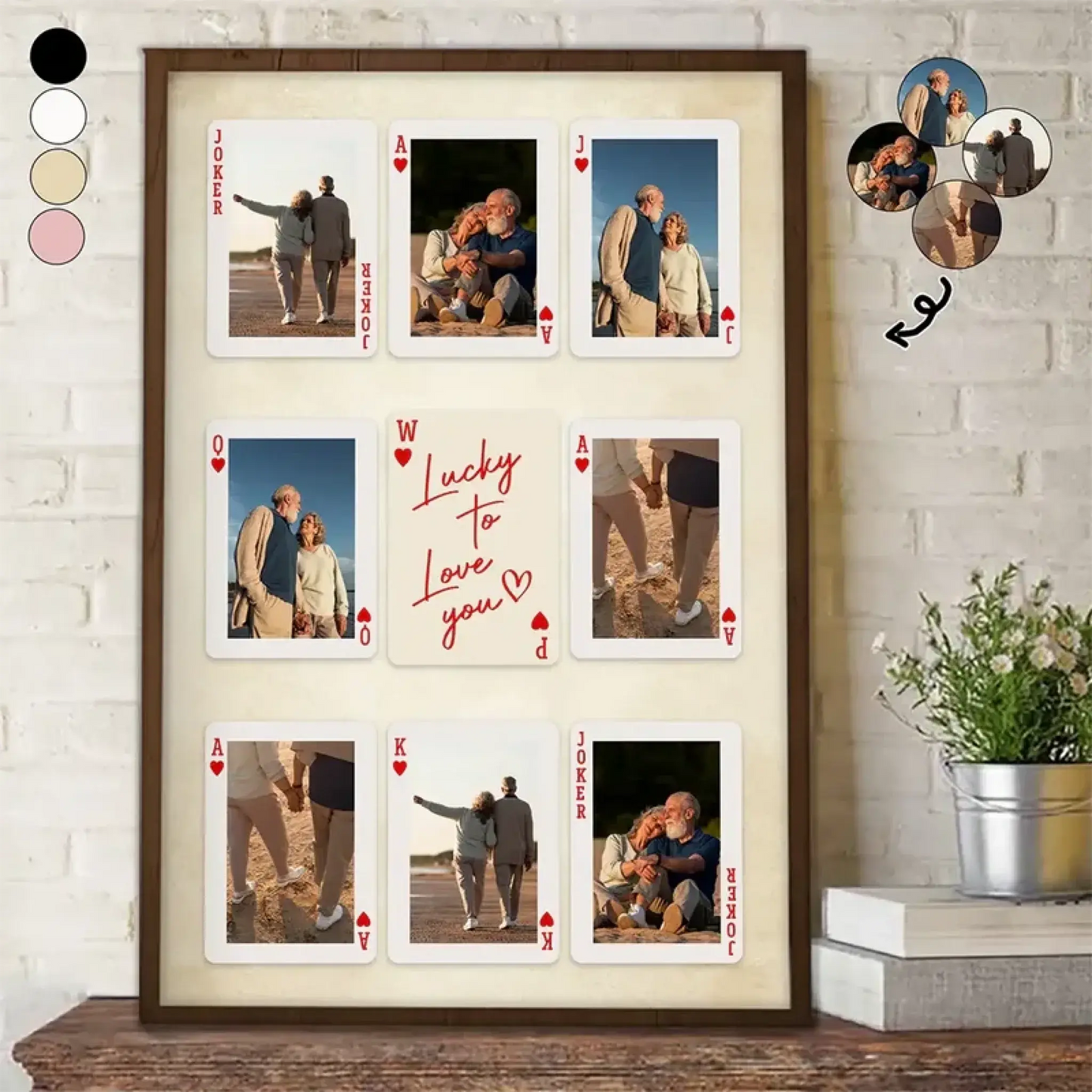 Custom Photo Playing Card Couple Lucky In Love – Personalized Couple Poster Wall Art Print – Romantic Anniversary & Valentine’s Day Gift for Couples  Ezcustomize