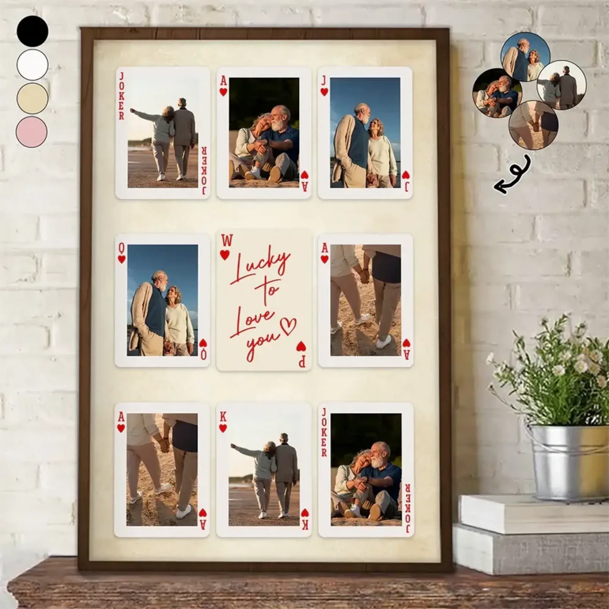 Custom Photo Playing Card Couple Lucky In Love – Personalized Couple Poster Wall Art Print – Romantic Anniversary & Valentine’s Day Gift for Couples  Ezcustomize