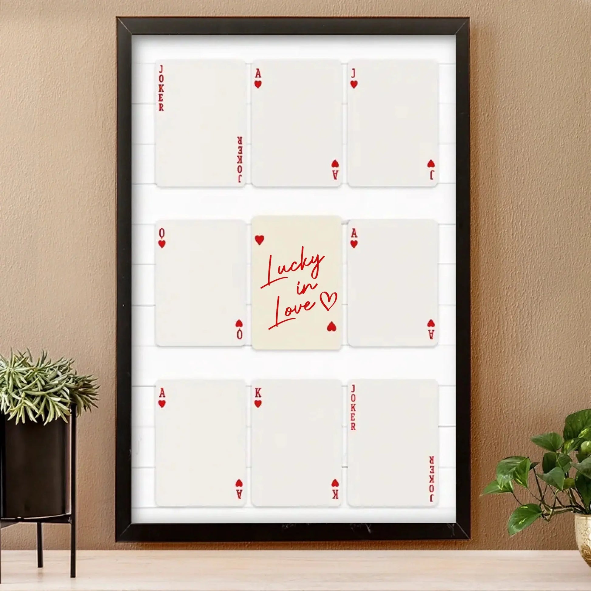 Custom Photo Playing Card Couple Lucky In Love – Personalized Couple Poster Wall Art Print – Romantic Anniversary & Valentine’s Day Gift for Couples  Ezcustomize