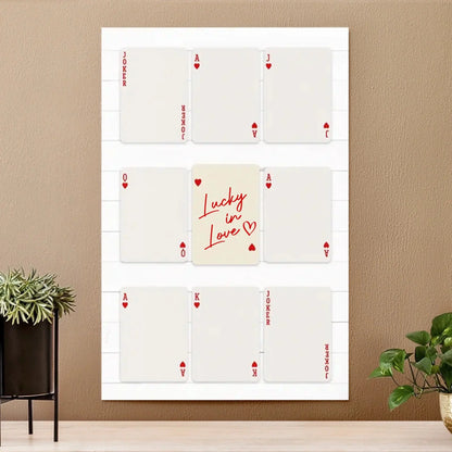 Custom Photo Playing Card Couple Lucky In Love – Personalized Couple Poster Wall Art Print – Romantic Anniversary & Valentine’s Day Gift for Couples  Ezcustomize
