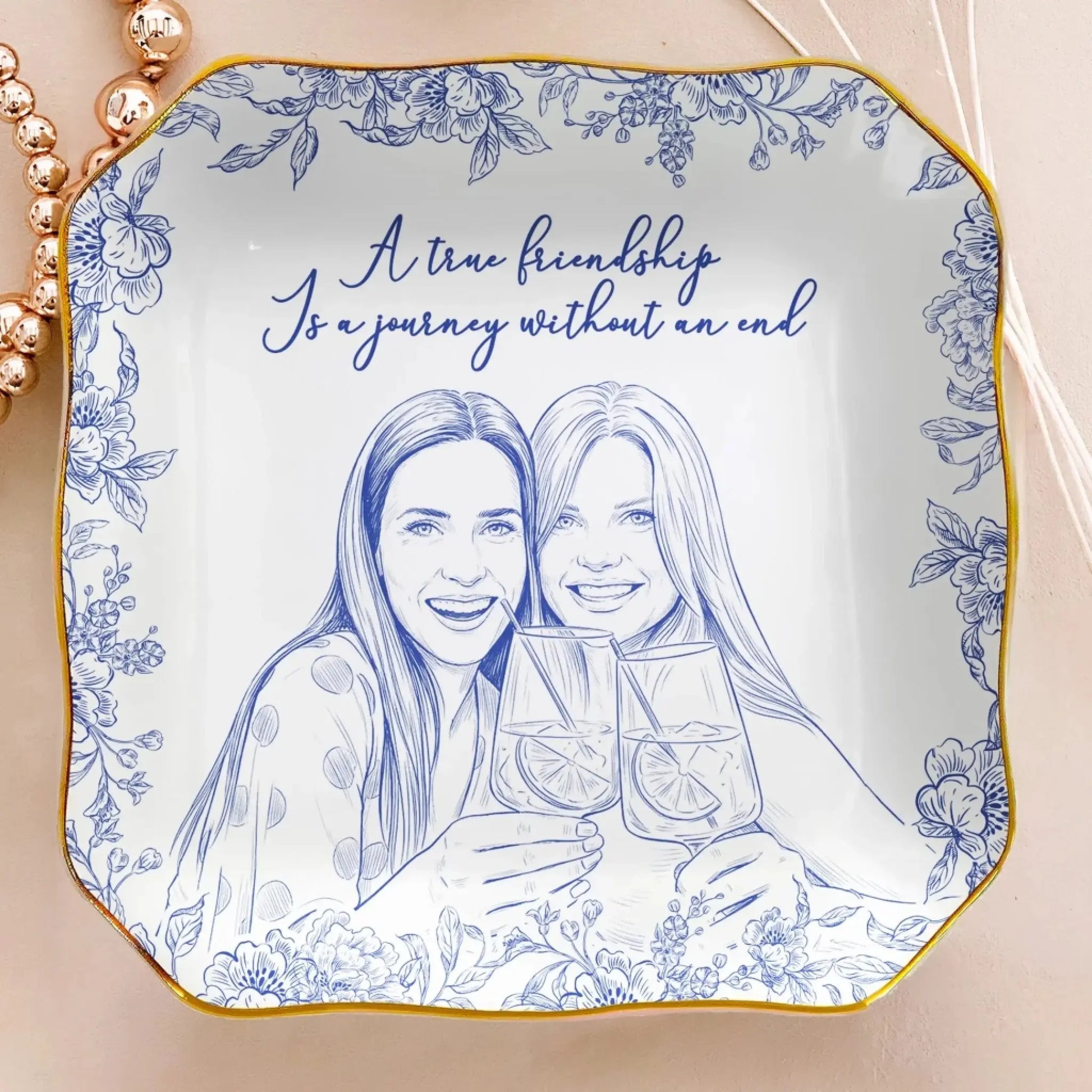 Custom Photo Ring Dish – Personalized Jewelry Dish Trinket Tray – Cute Friendship Thank You & Birthday Gift for Friends and Soul Sisters  Ezcustomize