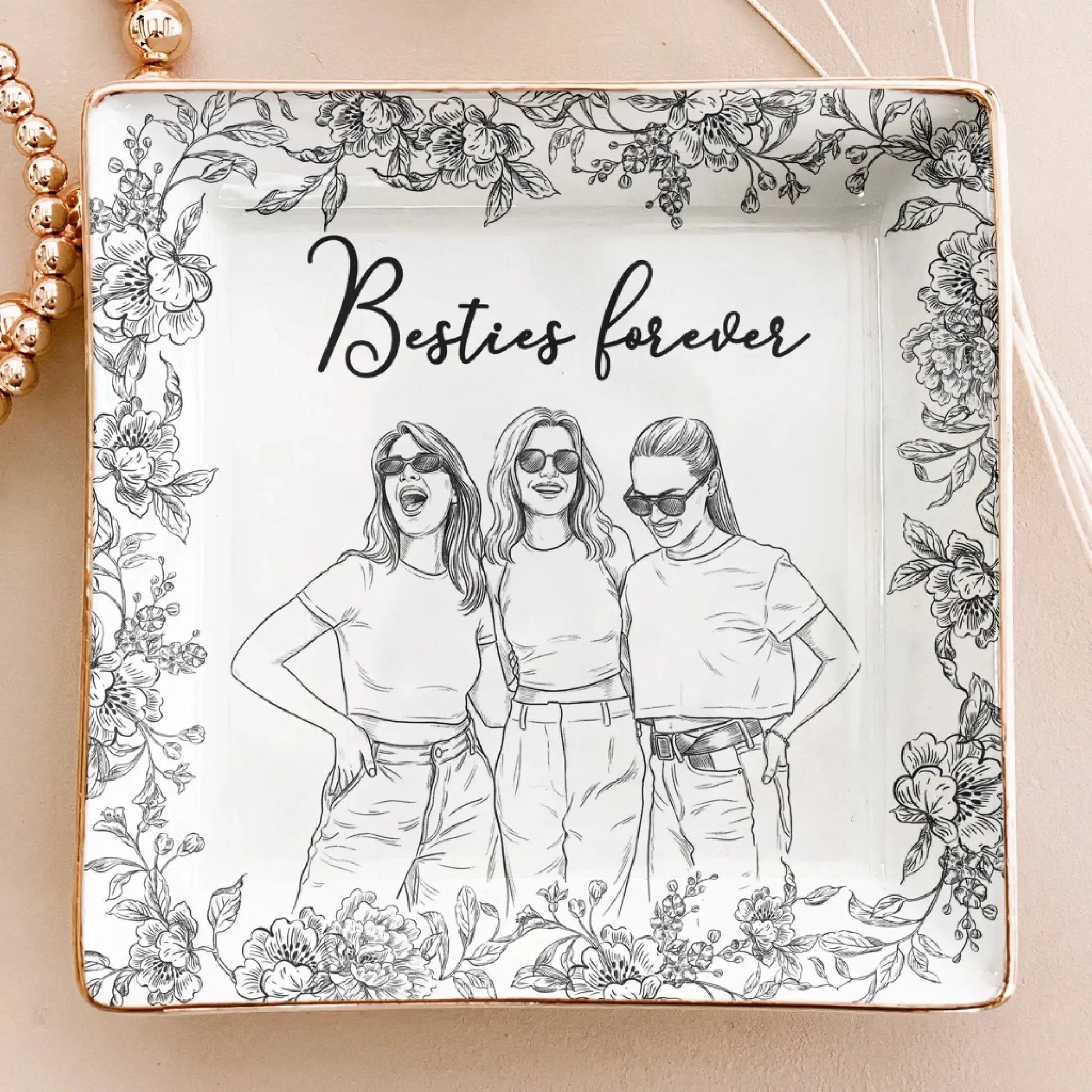 Custom Photo Ring Dish – Personalized Jewelry Dish Trinket Tray – Cute Friendship Thank You & Birthday Gift for Friends and Soul Sisters  Ezcustomize