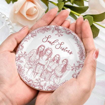Custom Photo Ring Dish – Personalized Jewelry Dish Trinket Tray – Cute Friendship Thank You & Birthday Gift for Friends and Soul Sisters  Ezcustomize