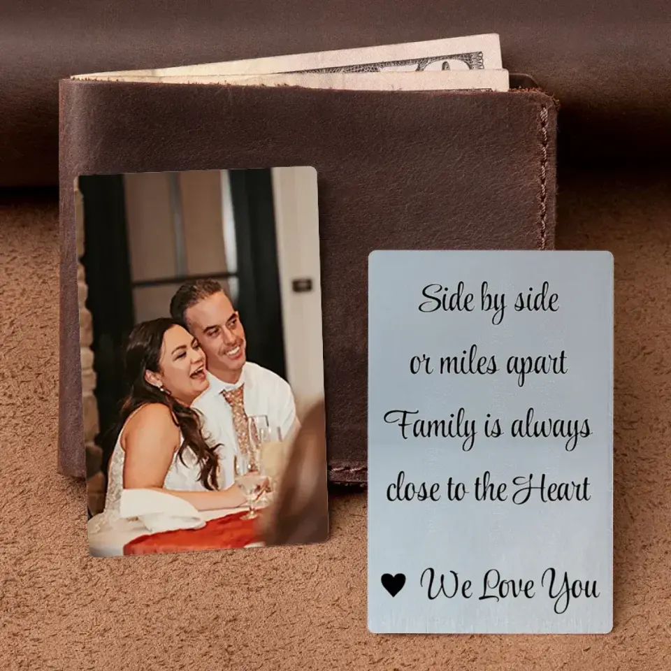 Custom Photo Wallet Insert Card - Personalized Double-Sided Aluminum Wallet Card - Gift for Dad or Grandpa | Birthdays, Father's Day, or any occasion  Ezcustomize