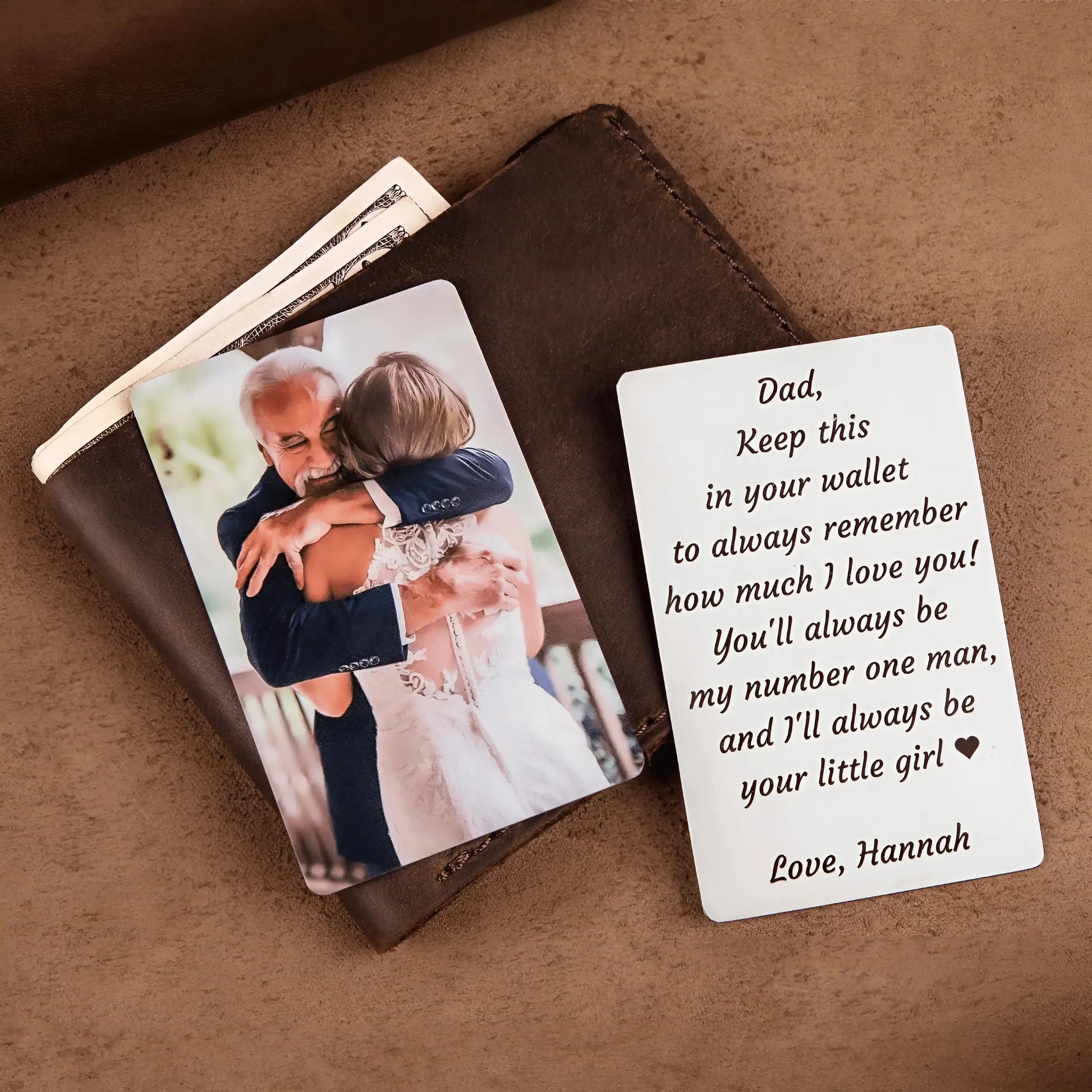 Custom Photo Wallet Insert Card - Personalized Double-Sided Aluminum Wallet Card - Gift for Dad or Grandpa | Birthdays, Father's Day, or any occasion  Ezcustomize
