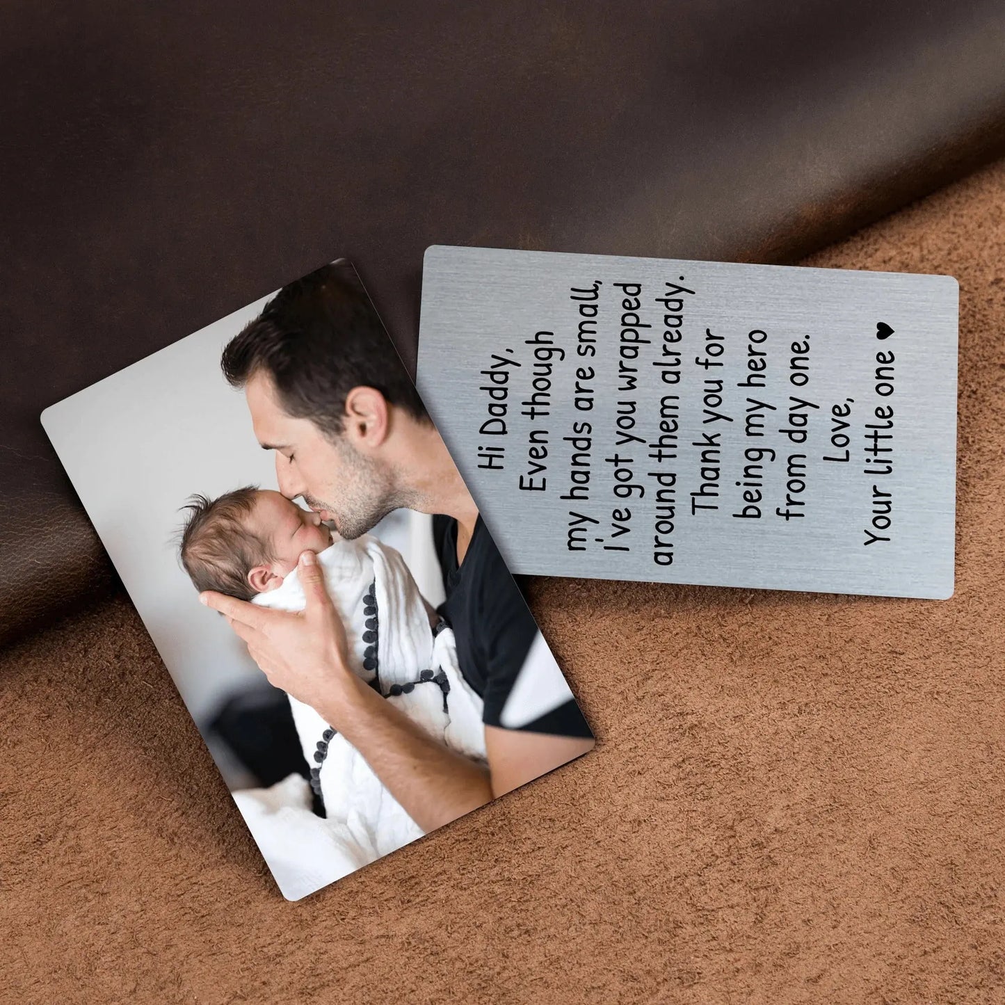 Custom Photo Wallet Insert Card - Personalized Double-Sided Aluminum Wallet Card - Gift for Dad or Grandpa | Birthdays, Father's Day, or any occasion  Ezcustomize