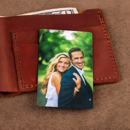 Custom Photo Wallet Insert Card - Personalized Double-Sided Aluminum Wallet Card - Gift for Dad or Grandpa | Birthdays, Father's Day, or any occasion  Ezcustomize