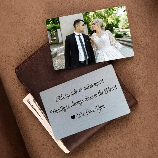Custom Photo Wallet Insert Card - Personalized Double-Sided Aluminum Wallet Card - Gift for Husband, Boyfriend, Dad or Grandpa | Valetine's day, Birthdays, Father's Day, or any occasion  Ezcustomize