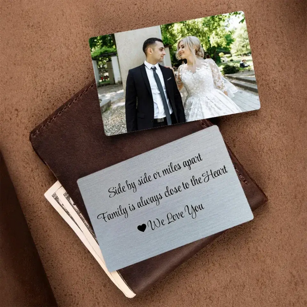 Custom Photo Wallet Insert Card - Personalized Double-Sided Aluminum Wallet Card - Gift for Husband, Boyfriend, Dad or Grandpa | Valetine's day, Birthdays, Father's Day, or any occasion
