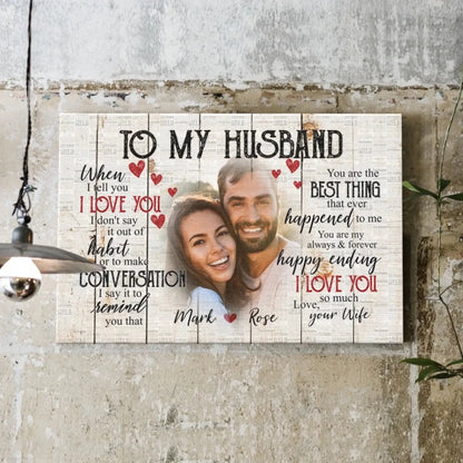 Custom Photo & Name Love Scene – Personalized Poster/Canvas – Anniversary Gift for Husband, Romantic Gift for Him  Ezcustomize