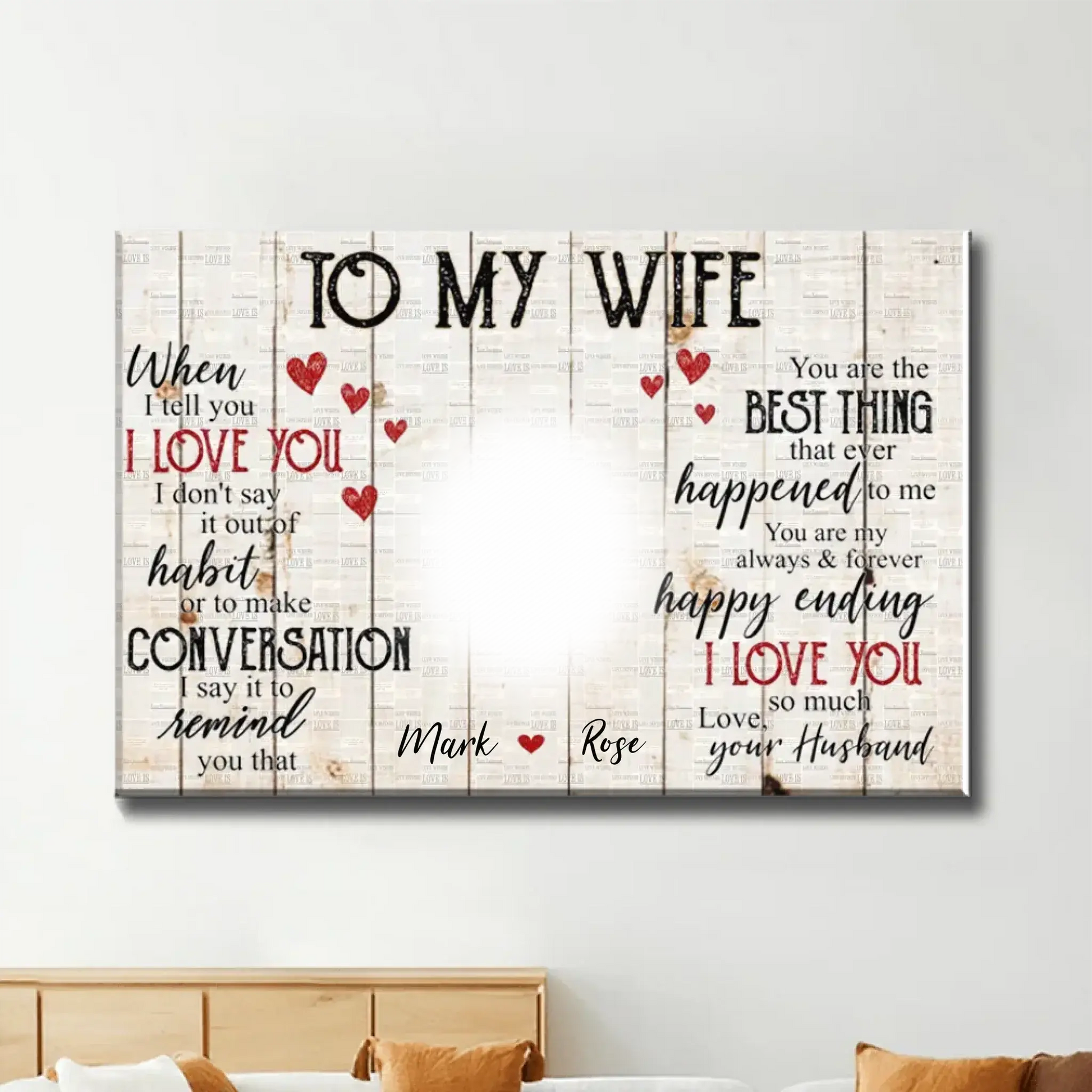 Custom Photo & Name Love Scene – Personalized Poster/Canvas – Anniversary Gift for Wife, Romantic Gift for Her  Ezcustomize