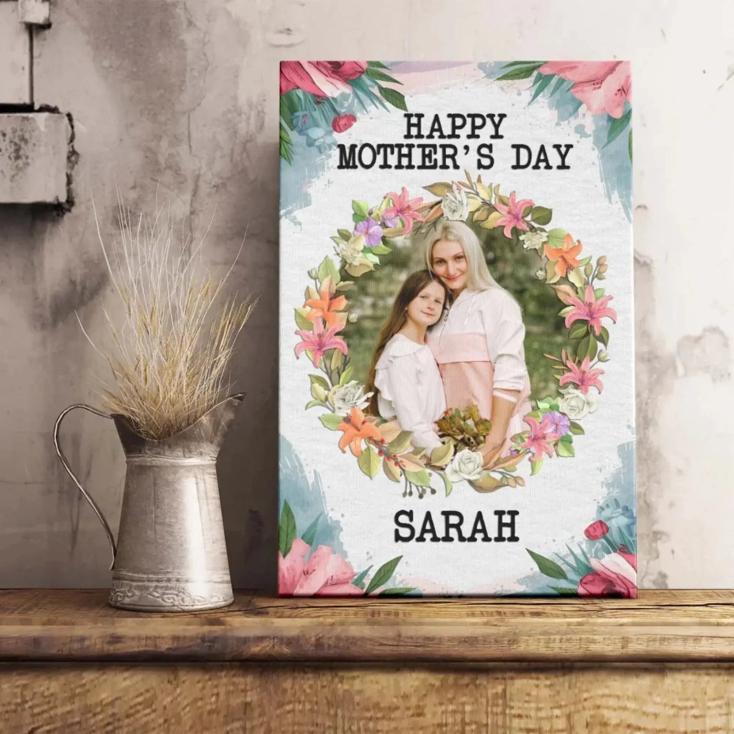 Custom Photo & Text Family Art – Personalized Poster/Canvas – Mother’s Day Gift for Mom from Kids  Ezcustomize