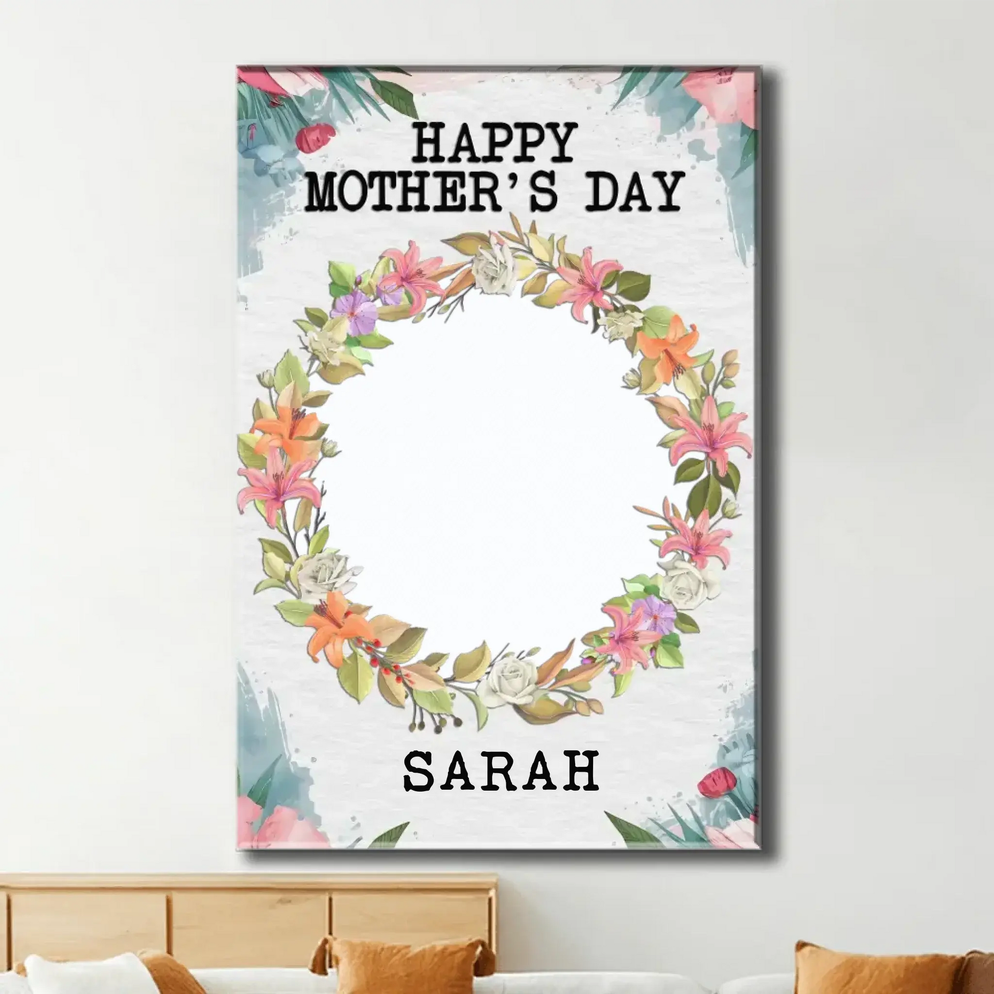 Custom Photo & Text Family Art – Personalized Poster/Canvas – Mother’s Day Gift for Mom from Kids  Ezcustomize