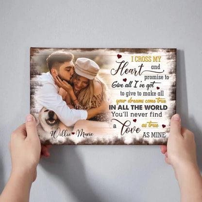 Custom Photo "I Cross My Heart" – Personalized Poster/Canvas – Anniversary Gift for Couples & Loved Ones  Ezcustomize