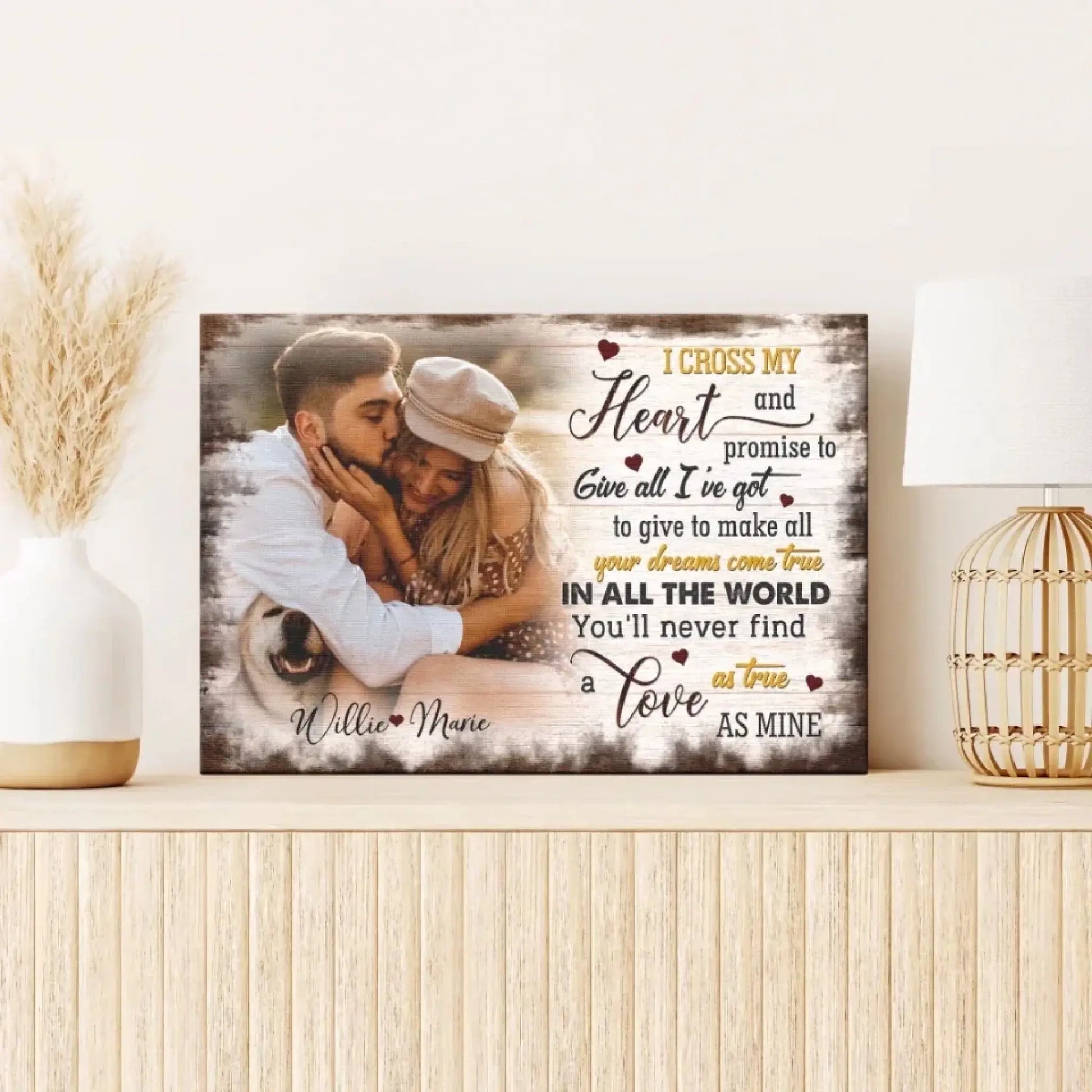 Custom Photo "I Cross My Heart" – Personalized Poster/Canvas – Anniversary Gift for Couples & Loved Ones  Ezcustomize