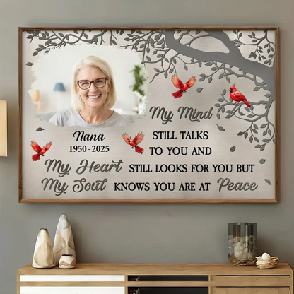 Custom Photo "My Mind Still Talks to You" – Personalized Memorial Poster/Canvas – Sympathy Gift to Honor a Loved One  Ezcustomize