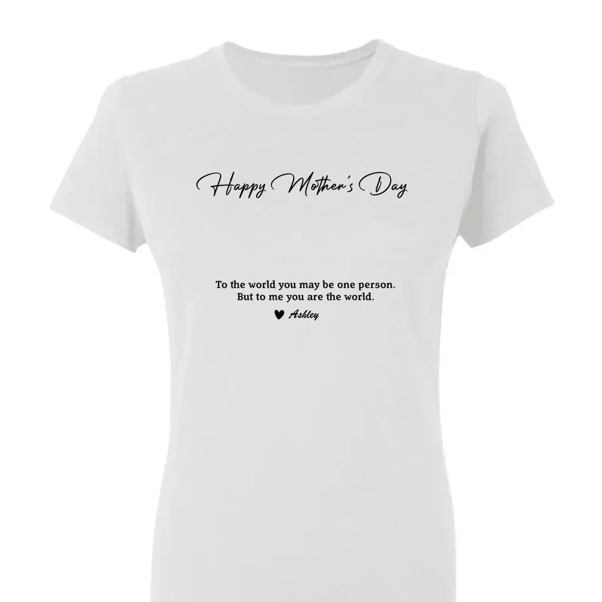 Custom Photo “To My World” Shirt – Personalized T-Shirt for Mom – Bright & Loving Mother’s Day Gift from Kids or Family  Ezcustomize
