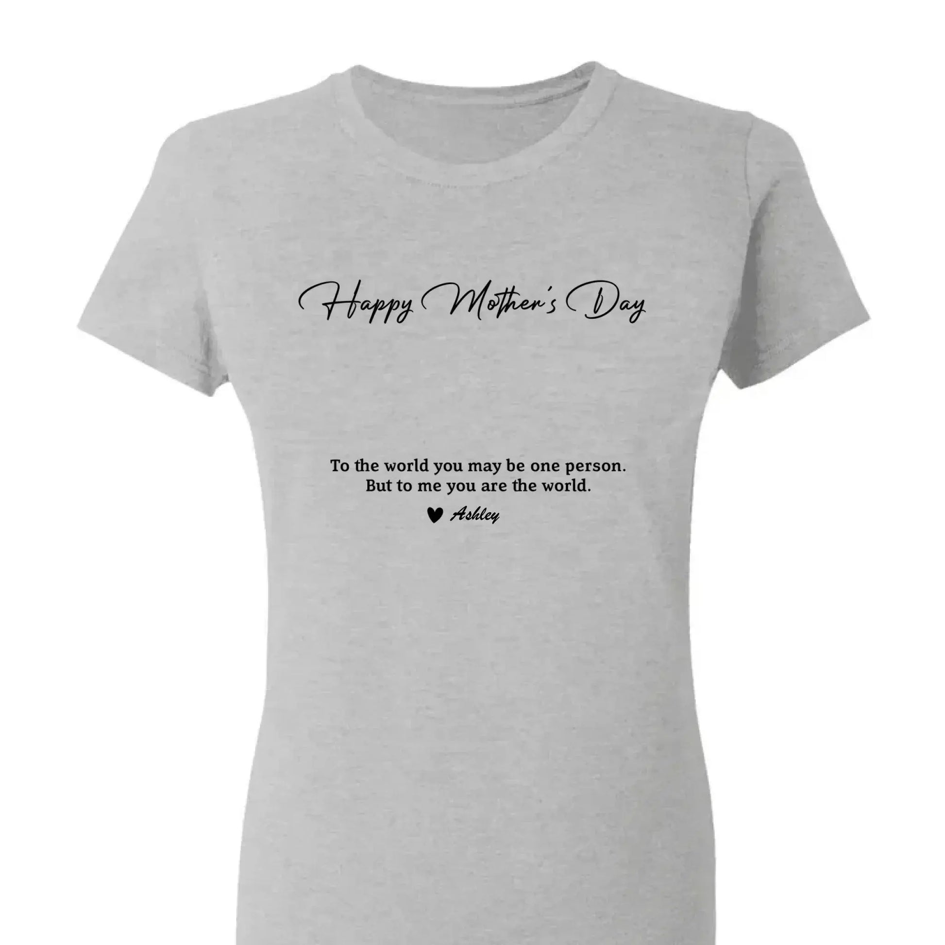 Custom Photo “To My World” Shirt – Personalized T-Shirt for Mom – Bright & Loving Mother’s Day Gift from Kids or Family  Ezcustomize
