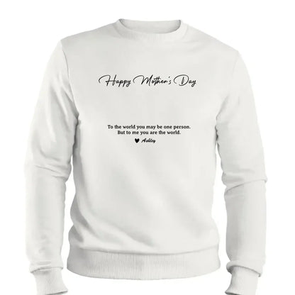 Custom Photo “To My World” Shirt – Personalized T-Shirt for Mom – Bright & Loving Mother’s Day Gift from Kids or Family  Ezcustomize