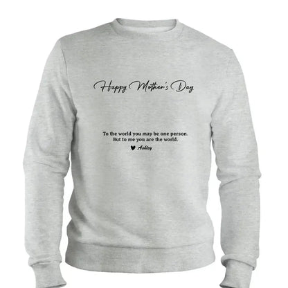 Custom Photo “To My World” Shirt – Personalized T-Shirt for Mom – Bright & Loving Mother’s Day Gift from Kids or Family  Ezcustomize