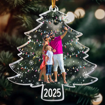 Custom Photo on Christmas Tree – Personalized Acrylic Ornament – Unique Holiday Gift for Couples, Family & Friends  Ezcustomize