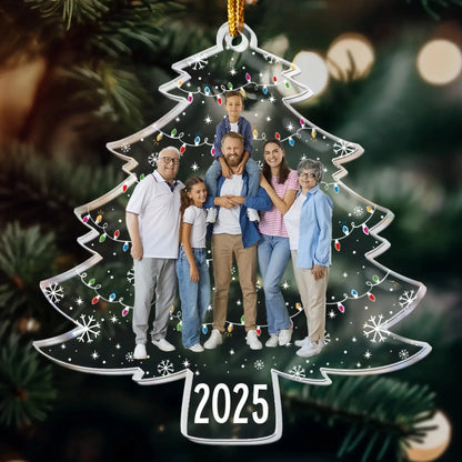 Custom Photo on Christmas Tree – Personalized Acrylic Ornament – Unique Holiday Gift for Couples, Family & Friends  Ezcustomize