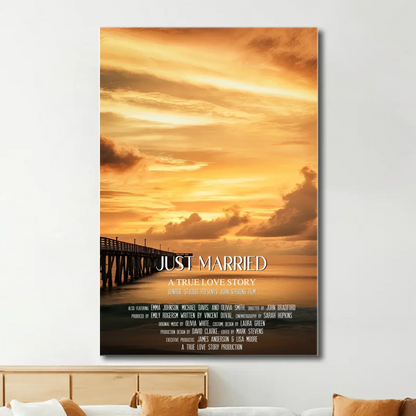 Custom Sunset Movie Poster Canvas – Personalized Wall Art with Custom Title for Couples & Best Friends, Romantic Gift for Anniversaries, Valentine's Day & More  Ezcustomize