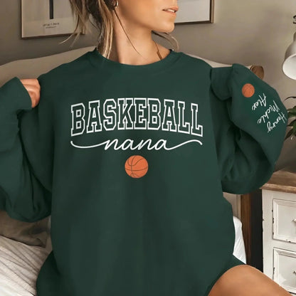 Custom Unisex Sweatshirt, Hoodie With Design On Sleeve - Personalized Birthday Sport Gifts For Mom, Grandma, Sports Fans, Sports Lovers - Generations United In Every Game  Ezcustomize