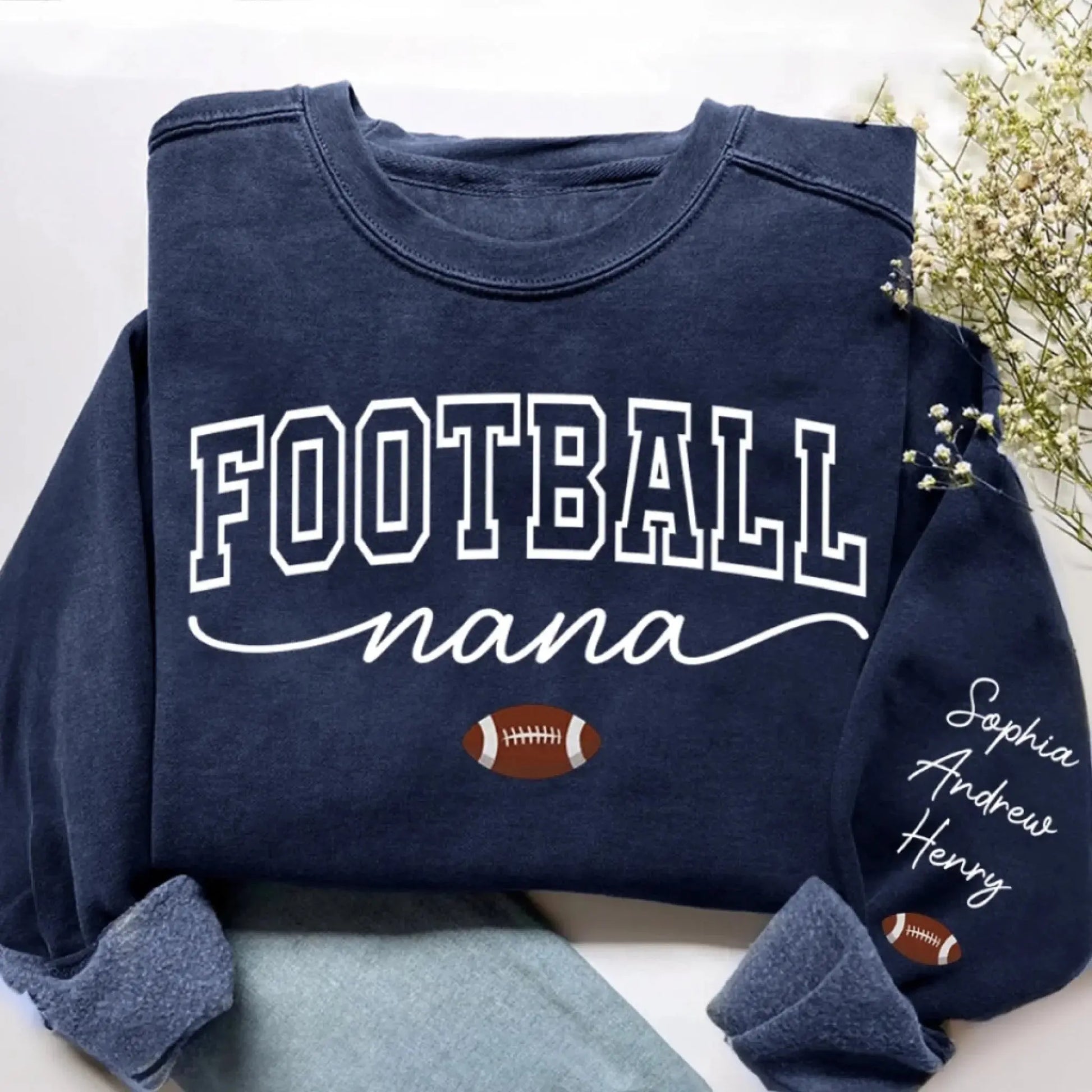 Custom Unisex Sweatshirt, Hoodie With Design On Sleeve - Personalized Birthday Sport Gifts For Mom, Grandma, Sports Fans, Sports Lovers - Generations United In Every Game  Ezcustomize