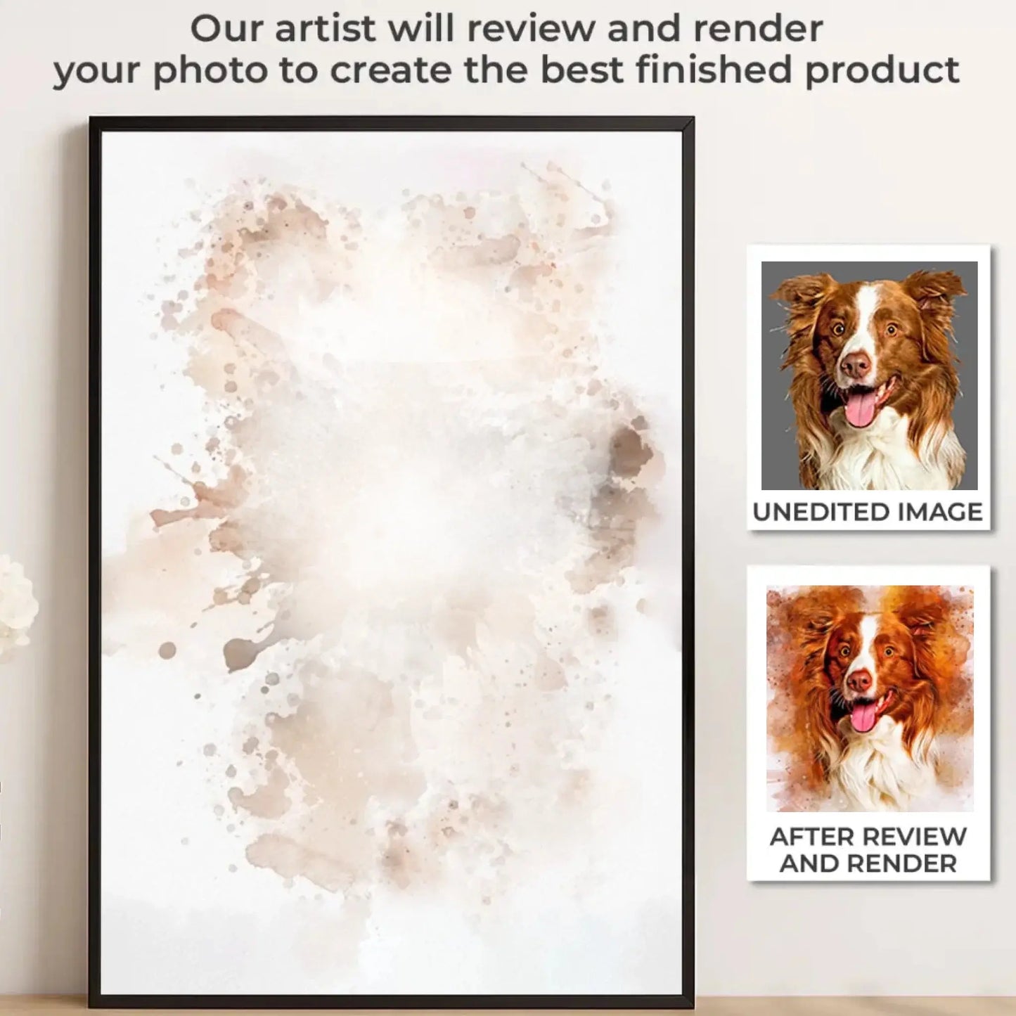 Custom Watercolor Pet Portrait From Photo – Personalized Dog & Cat Poster or Canvas, New Pet Gift, Pet Memorial Art  Ezcustomize