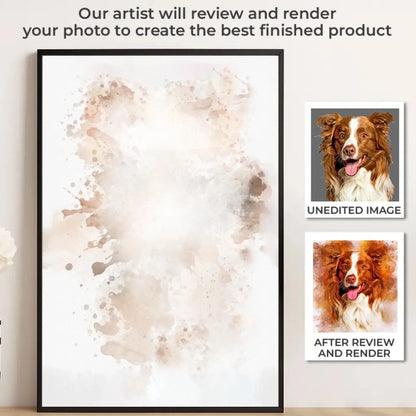 Custom Watercolor Pet Portrait From Photo – Personalized Dog & Cat Poster or Canvas, New Pet Gift, Pet Memorial Art  Ezcustomize