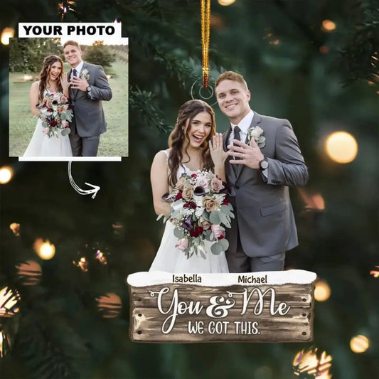 Custom Wedding Photo Ornament – Personalized Acrylic Christmas Keepsake for Couples, Bride & Groom, Husband & Wife  Ezcustomize