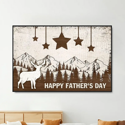 Custom Wooden Star Map Poster/Canvas – Personalized Gift for Dad & Grandpa, Horizontal Wall Art, Unique Family Keepsake, Perfect Home Decor  Ezcustomize