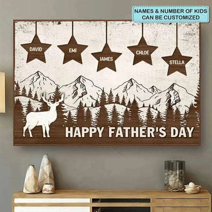 Custom Wooden Star Map Poster/Canvas – Personalized Gift for Dad & Grandpa, Horizontal Wall Art, Unique Family Keepsake, Perfect Home Decor  Ezcustomize