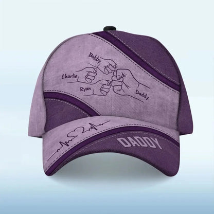 Custom "Daddy’s Team" Fist Bump Classic Cap -Anniversary Gift for Dad & Grandpa  Ezcustomize