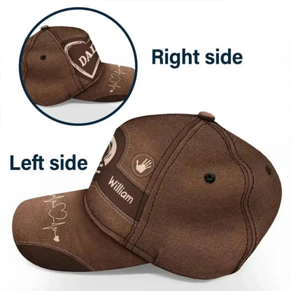 Customized Grandpa Classic Cap with Kids’ Handprints – Sentimental Gift for Father’s Day  Ezcustomize