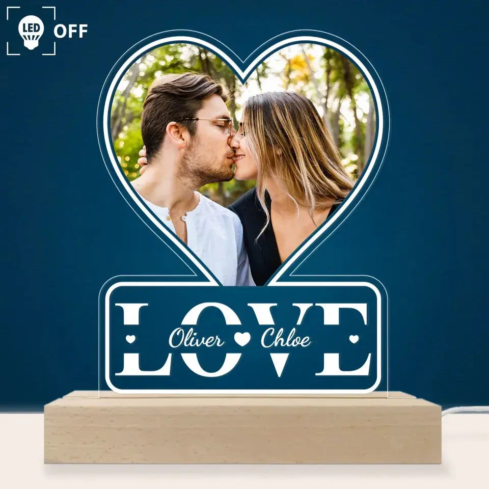 Customized Led Light With Your Names - Personalized Photo Led Light - Valentine's Day Gifts For Her, Him  Ezcustomize