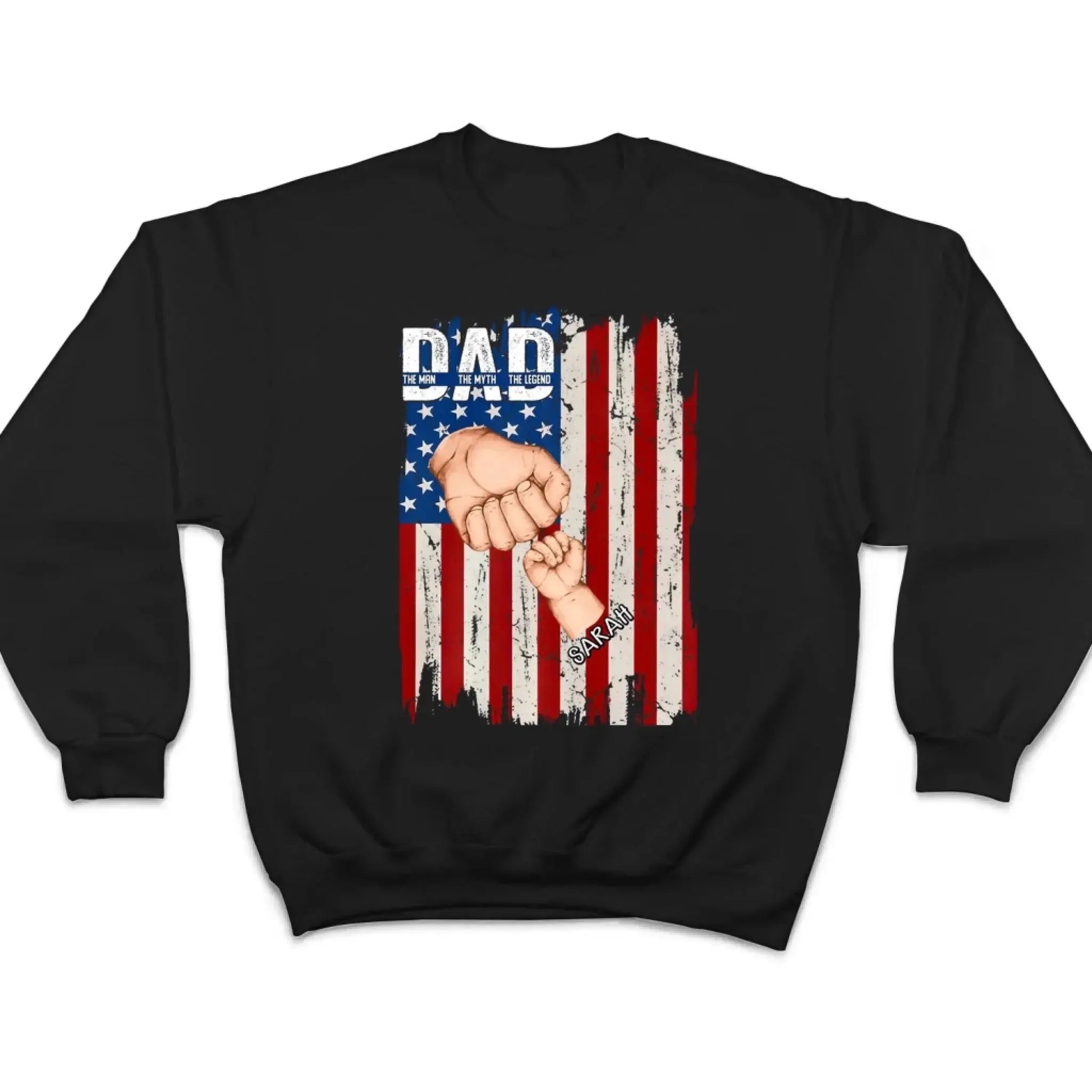 Dad Fist Bump Shirt with Kids' Names – Personalized American Flag T-Shirt, Gift for Dad or Grandpa, Father's Day Custom Tee  Ezcustomize