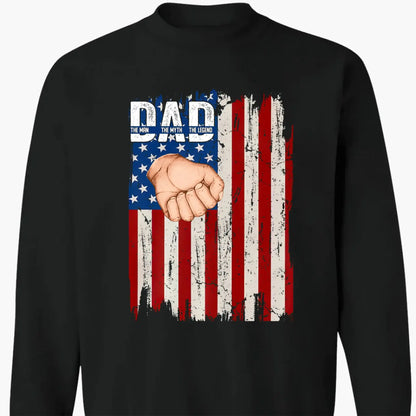 Dad Fist Bump Shirt with Kids' Names – Personalized American Flag T-Shirt, Gift for Dad or Grandpa, Father's Day Custom Tee  Ezcustomize