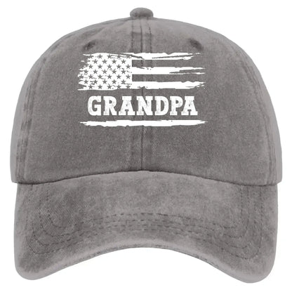 Dad/Grandpa USA Flag Hat – Personalized Distressed Denim Cap – Patriotic Gift for Dad/Grandpa  Ezcustomize