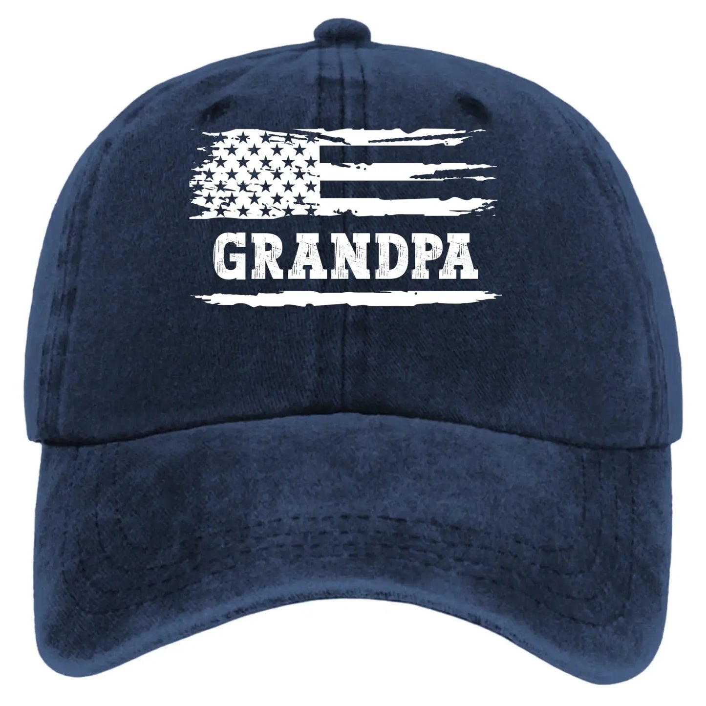 Dad/Grandpa USA Flag Hat – Personalized Distressed Denim Cap – Patriotic Gift for Dad/Grandpa  Ezcustomize