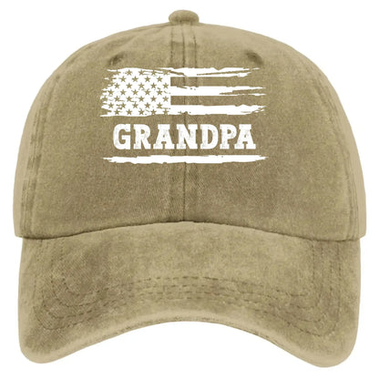 Dad/Grandpa USA Flag Hat – Personalized Distressed Denim Cap – Patriotic Gift for Dad/Grandpa  Ezcustomize